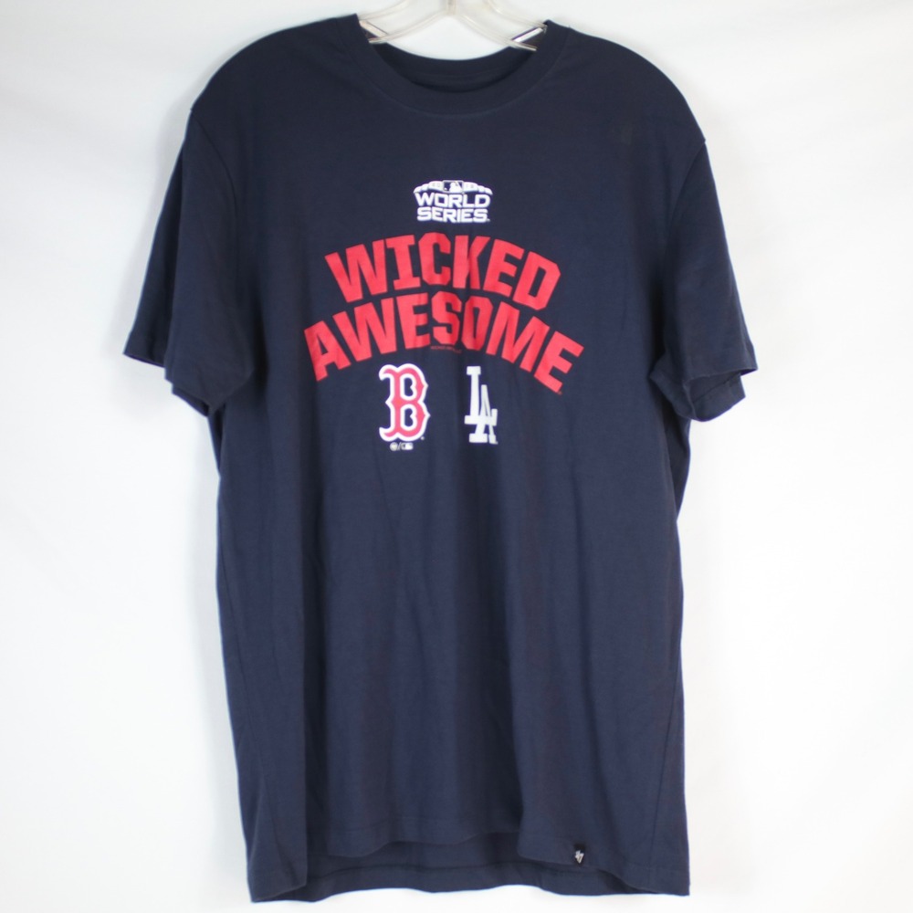 '47 Navy Boston Red Sox LA Dodgers 2018 World Series Graphic T-Shirt Mens Size L